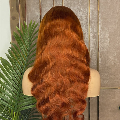 Burnt Orange Body Wave Frontal Wig